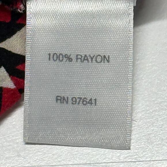 J Jill Shirt Dress 12 Knee Length Red Black White Button Up Roll Tab‎ Career - Picture 7 of 9